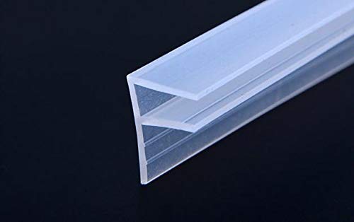 3m (120 Inch) Glass Shower Door Seal Strip Frameless Seal Shower Door Sealing Strips Silicone Rubber Window Seal to Stop Shower Leaks Flexible Weatherproof Seal for Bathroom (F-Type 6mm (1/4 Inch))
