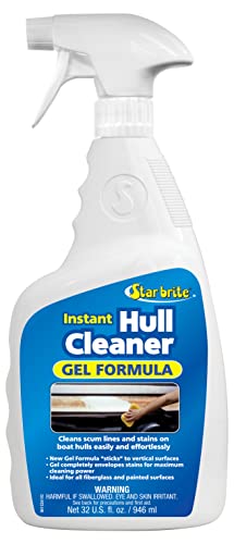 STAR BRITE Instant Hull Cleaner - 32 Oz Gel Spray - Easily Remove Stains, Scum Lines & Grime on Boat Hulls, Fiberglass, Plastic & Painted Surfaces - Easy to Use Formula (096132)