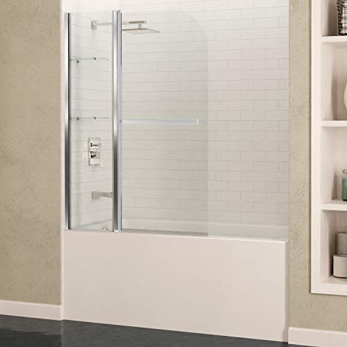 ANZZI 58 x 48 inch Frameless Tub Shower Door in ...