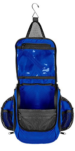 NeatPack Compact Hanging Toiletry Bag and Organizer, Water Resistant with Mesh Pockets (Marine)