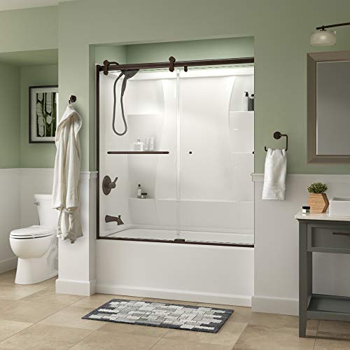 Delta Shower Doors SD3927442 Classic Semi-Frameless Contemporary Sliding Bathtub 60