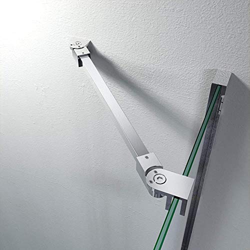 Stainless Steel Frameless Shower Door Fixed Panel Wall-to-Glass Support Bar for 1/4