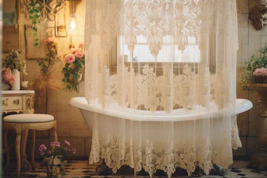 battenburg lace shower curtain