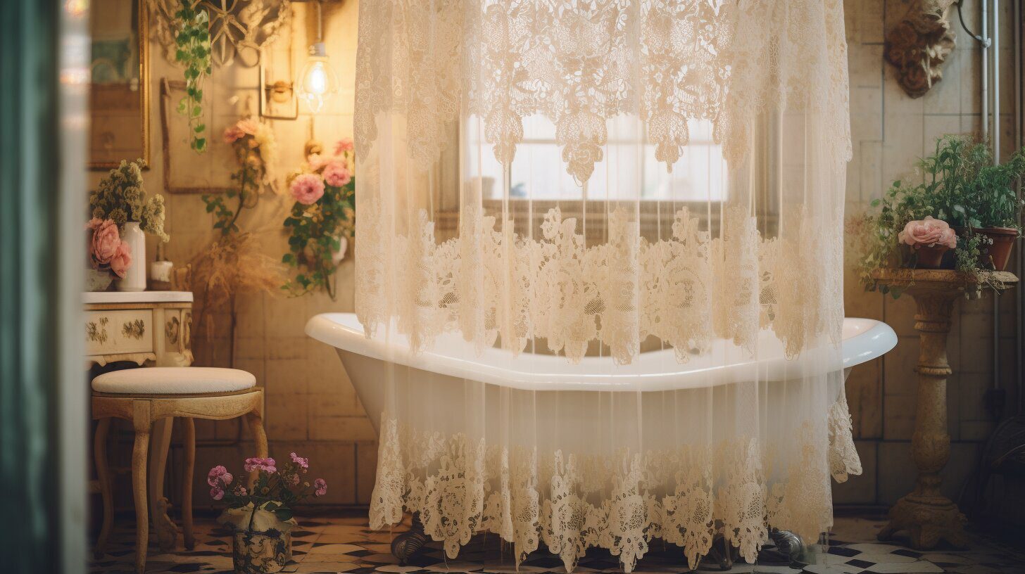 battenburg lace shower curtain